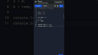 Swapping of Two Numbers In JavaScript | Online JS Compiler | How to use JavaScript compiler in phone