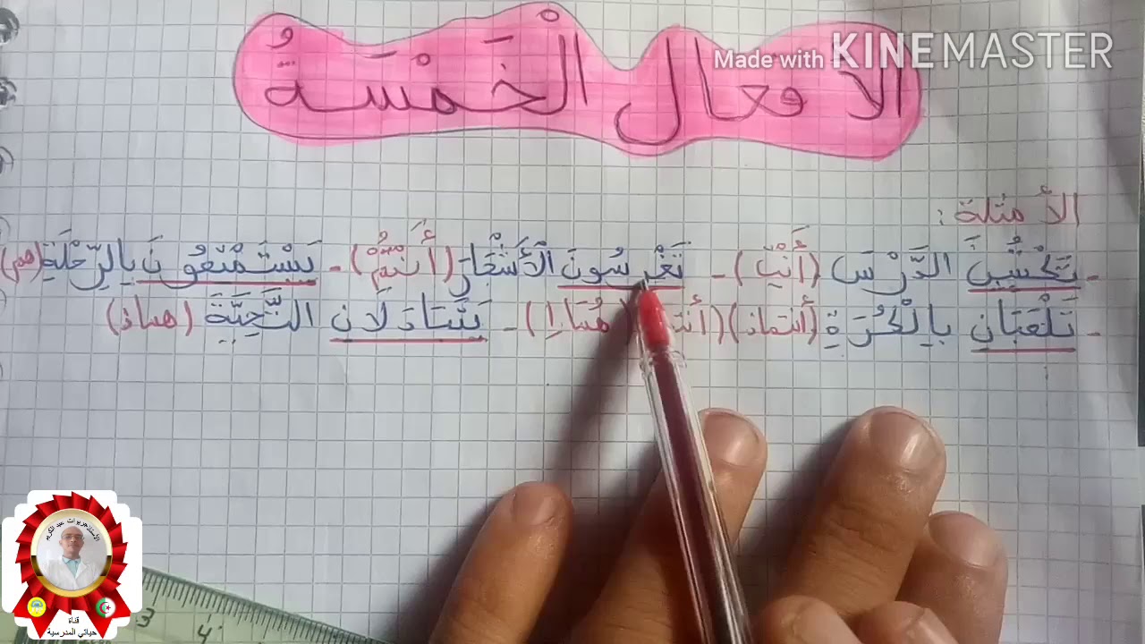 الافعال الخمسة ( تعريف واعراب)  للسنتين الرابعة والخامسة