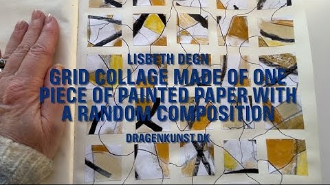 Grid collage of one piece of paper with a random composition