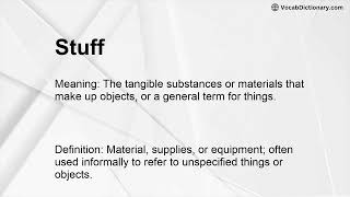 Stuff Meaning