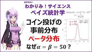 【ベータ分布 なせ α=β=50?】コイン投げの事前分布はどのように設定されたのか？　祝 チャンネル登録 500 !#ベイズ統計学 #MCMC  #ベータ分布　#わかりみサイエンス  #統計学