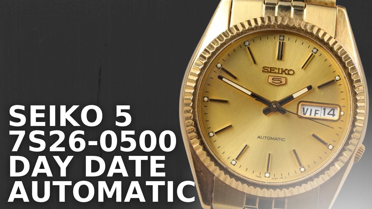 SEIKO 5 7S26-0500 602784 ゴールド SEIKO 5 7S26-0500 Gold Dial Day Date Datejust Automatic AT Men's