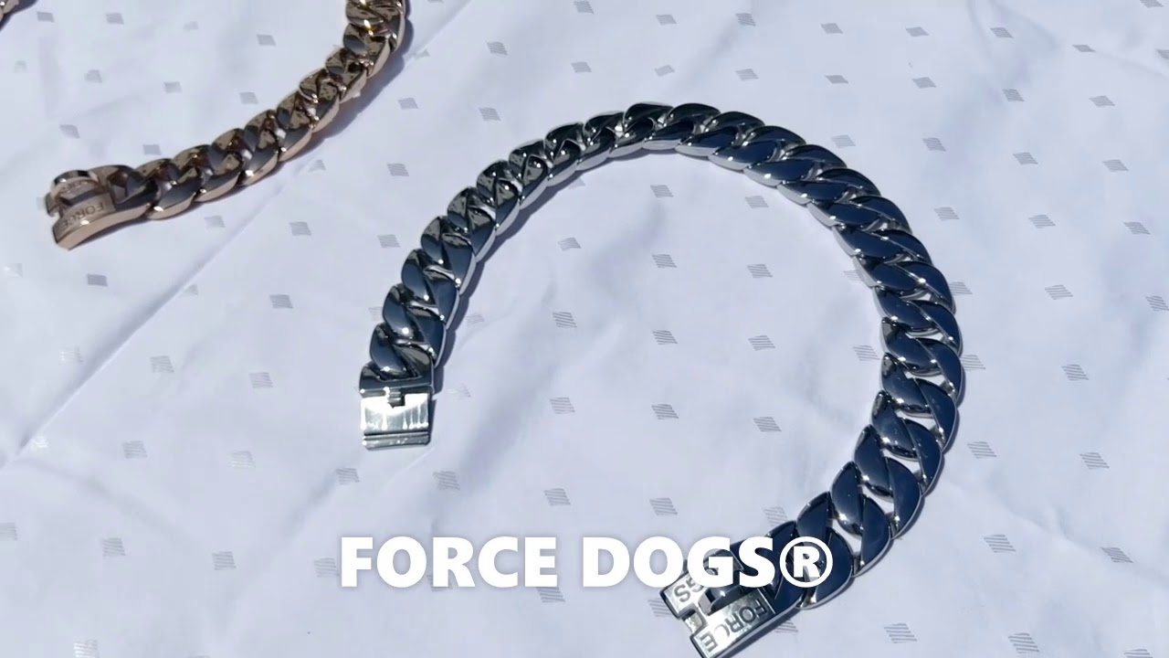 FORCE DOGS® Hund Halsband Panzerkette Königskette Hundeleine Cuban Dog Collar Dog Chain