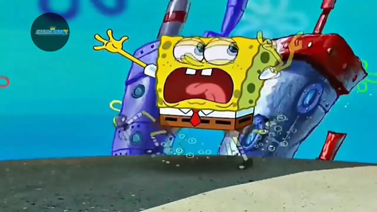 Bob esponja con tono de la rosa de Guadalupe de fondo