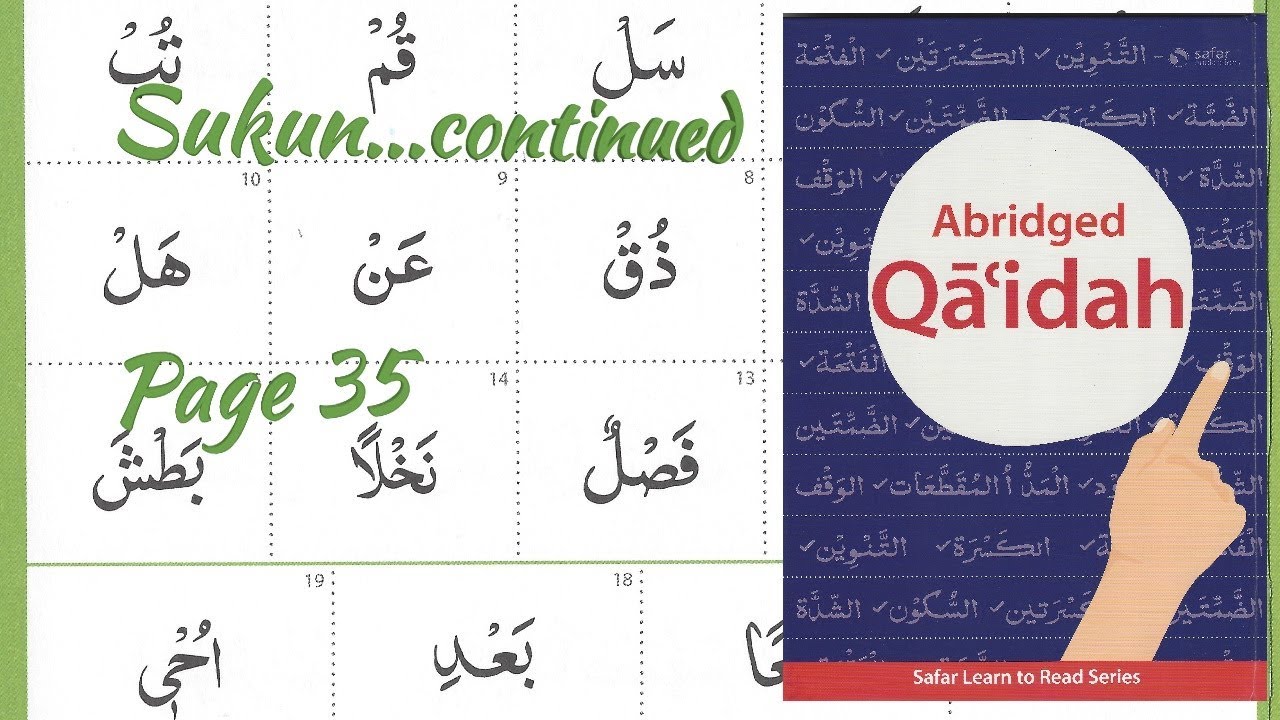 Examples With Raa Suqoon Sukun...word examples from Qur'an (page 35) _ Safar Abridged Qaidah ...