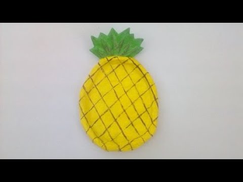 BANDEJA PIÑA hecha de carton pineapple tray made of cardboard - YouTube