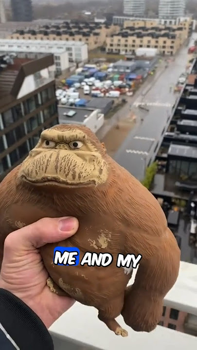 Squishy Monkey Huge Drop off Roof 🙊 #shorts