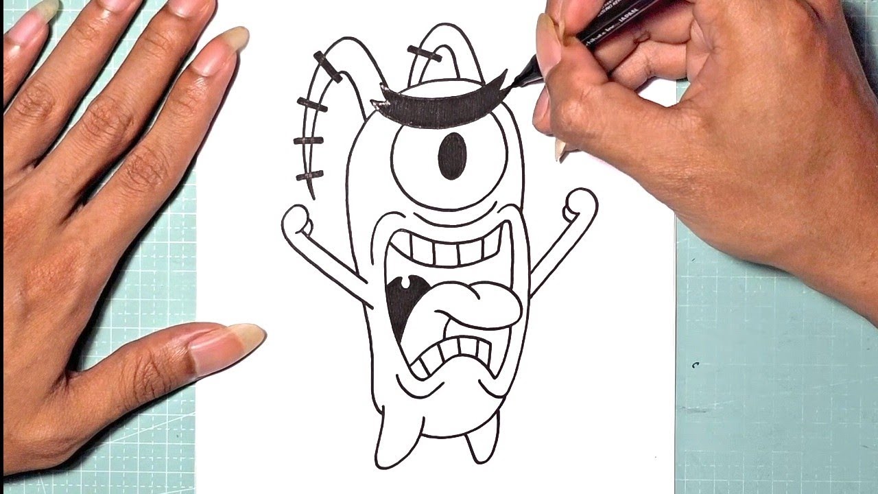 How to Draw Plankton from SpongeBob SquarePants | Step-by-Step Tutorial