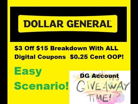 Dollar General $3 off $15 Breakdown and DG Account GIVEAWAY!