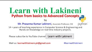 Python Part-10 (Dictionary Methods) | basics to advanced concepts|Learn with Lakineni