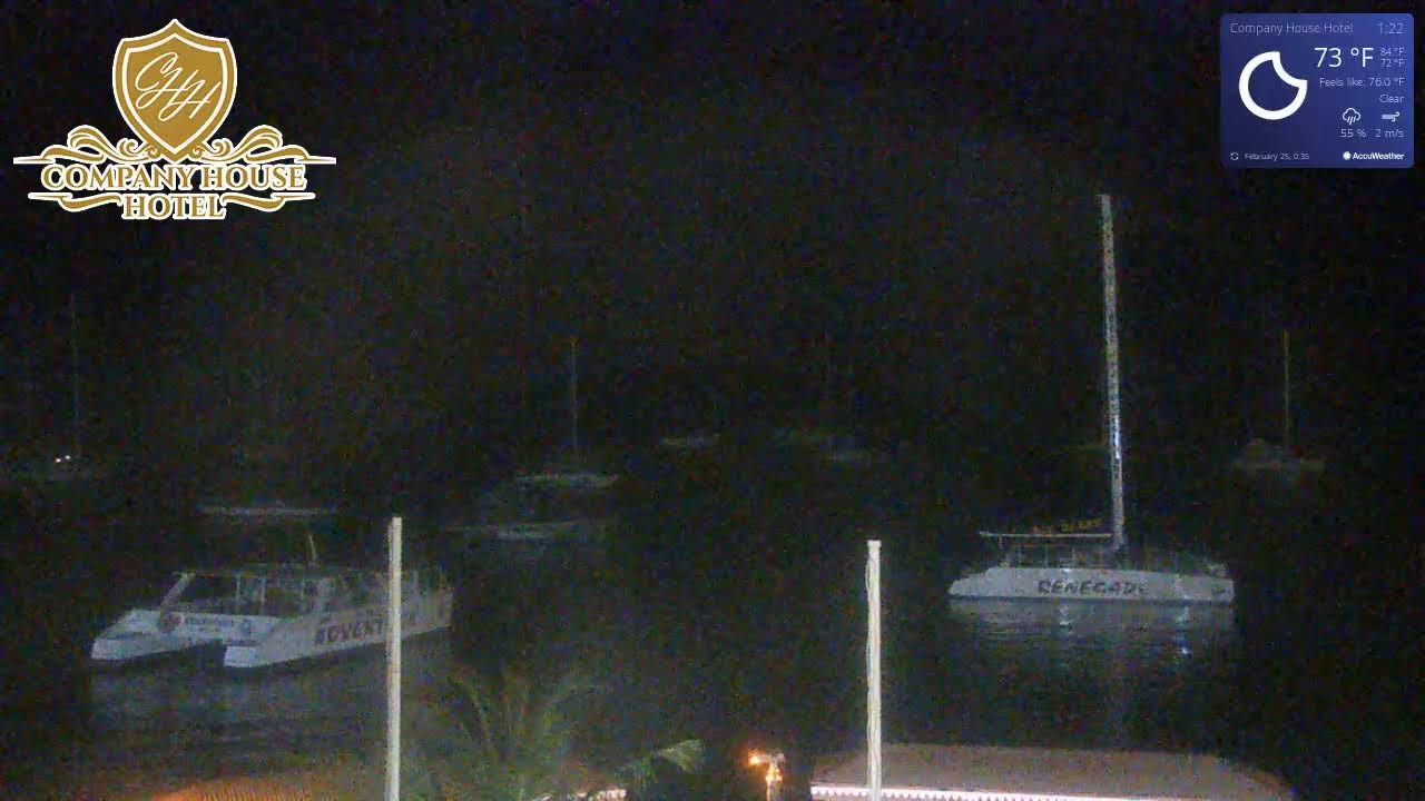 Caravelle Hotel & Casino’s view toward Christiansted Harbor in St. Croix