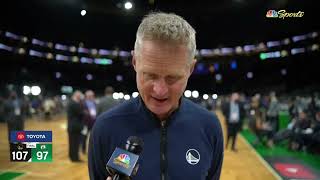 Steve Kerr on Stephen Curry 💯 “ I’ll just look back and say thank you to Steph.”