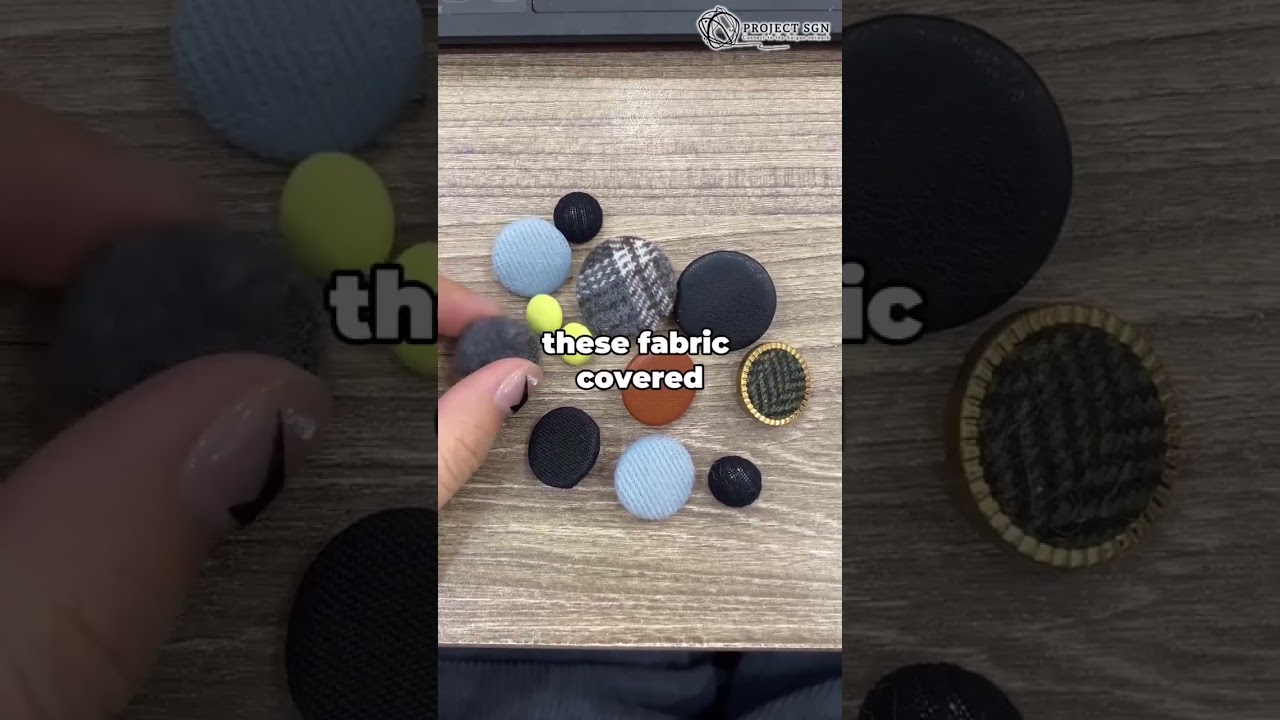 These fabric-covered buttons bring personality to every design.