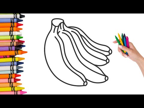 How to draw and color a Banana For Kids | how to draw art for kids hub ...