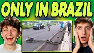 Americans React to 15 Unexpected Things You'll Only See in Brazil! (GRINGOS REAGEM)