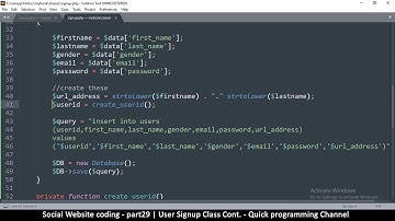 Social Website from scratch - Part 29 - User signup Class continued | OOP PHP with MYSQL Database