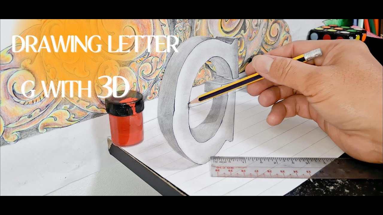 How To Make 3D Letter G | Drawing Letter G With 3D | Pencil 3D 