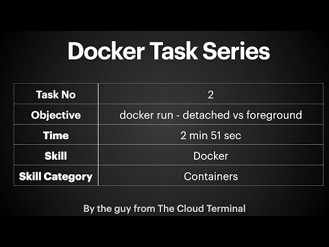 Task - 2 | docker run | Foreground vs Detached mode