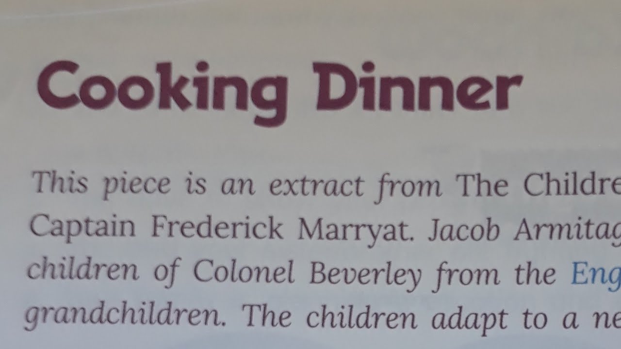 Class 6 English Cooking Dinner Questions & Answers | Living English