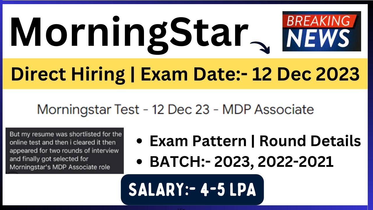 MorningStar Test Mail Update Test Date 12 Dec 2023 Test Pattern