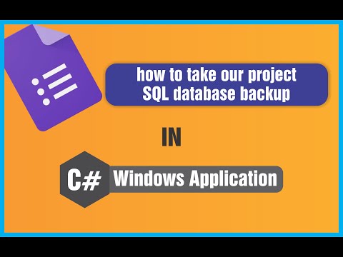 C# tutorial for beginners how to take our project sql data base backup