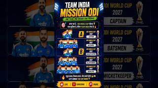 Mission 2027 World Cup | team for odi worldcup 2027 #cricket #worldcup2027 #worldcupxi #indiansquad