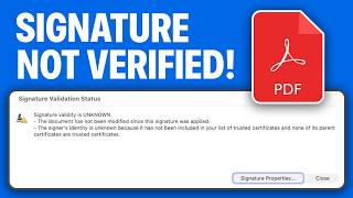 How to Fix Signature Not Verified in PDF on Adobe Actobat Reader