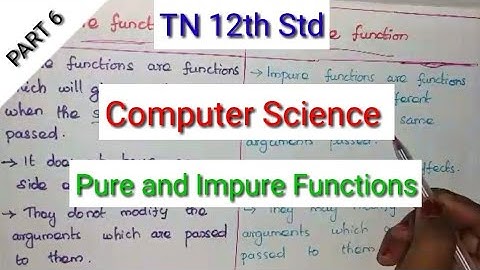 12th Std|Computer Science| Pure Function and Impure Function |TN New Syllabus|Shyni Pradeep