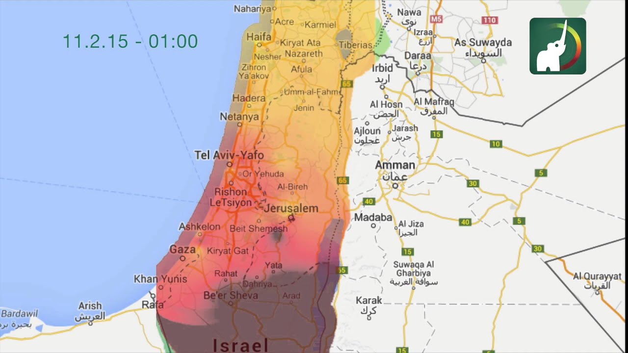 Air Quality Report Israel Area as Seen by BreezoMeter on February 2015
