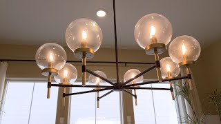 8 Light Modern Round Glass Chandelier