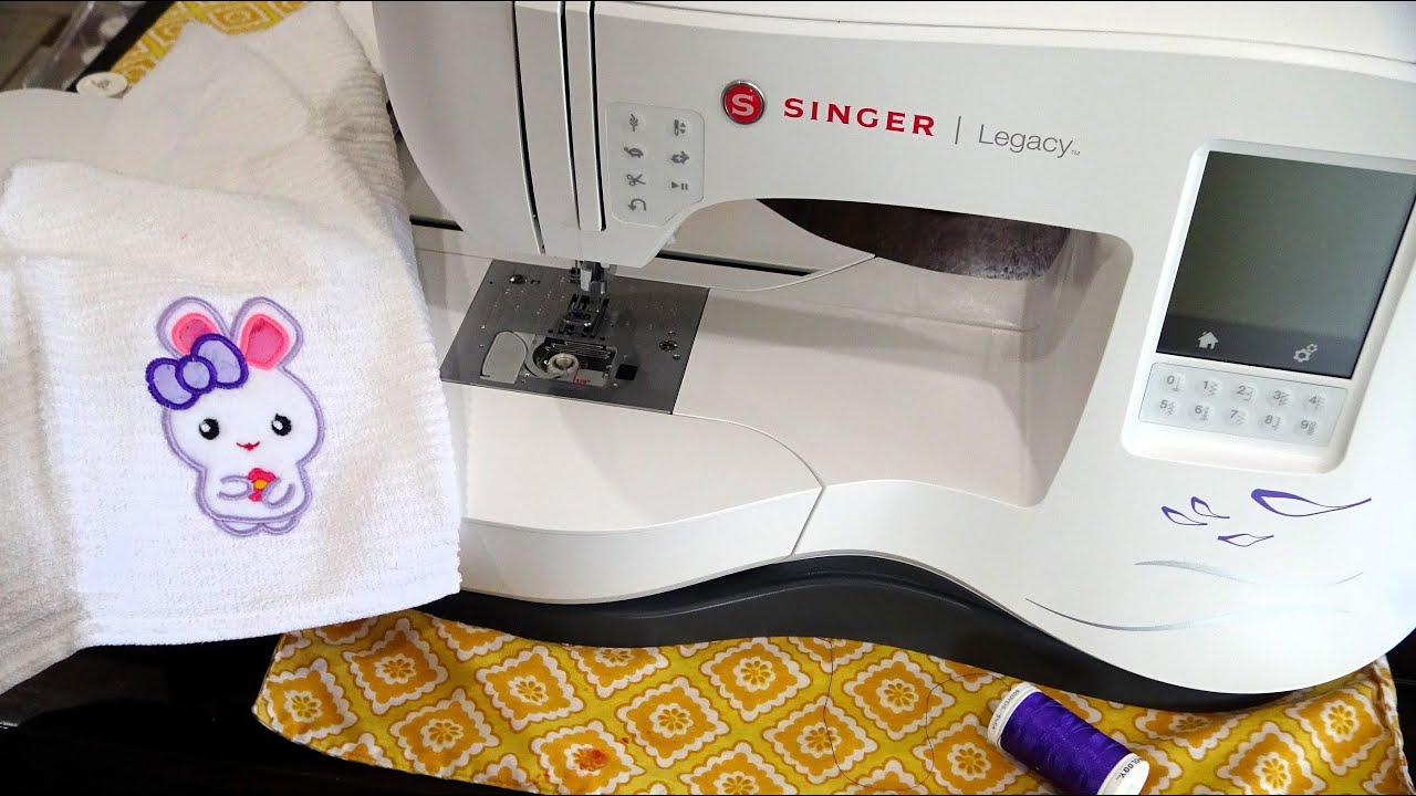 Как вышить аппликацию на вышивальной машине с участием Singer Legacy SE-300 и бесплатного дизайна...