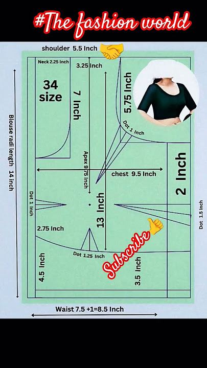 34 size blouse cutting✂✂✂ drafting🥰🥰#thefashionworld #fashion #tailor#sewingpatterns #blousedrafting