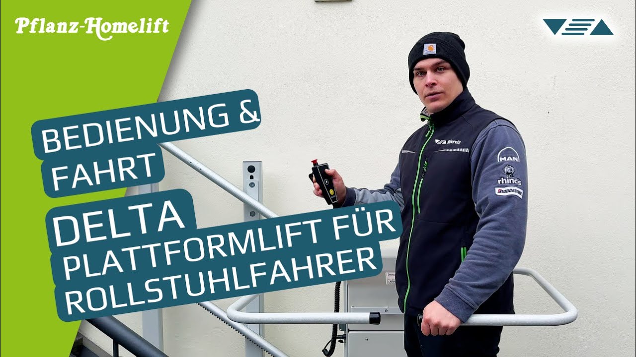 Plattformlift für Rollstuhlfahrer bedienen ▽△ So funktioniert der Lehner Delta Rollstuhl-Lift