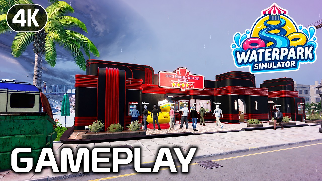 Waterpark Simulator | Gameplay | Tornado in My Waterpark | Walkthrough No Commentary