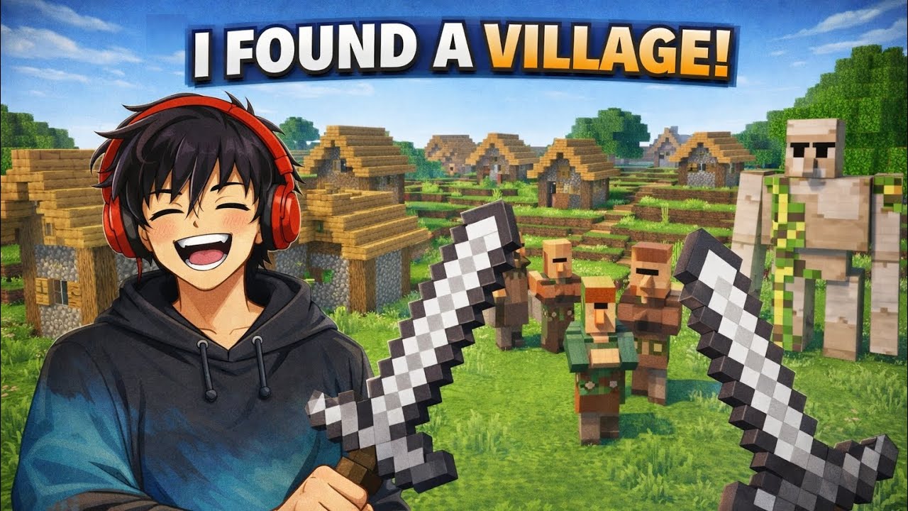 I found a village 😃 / Gameplay Minecraft part #1 - YouTube