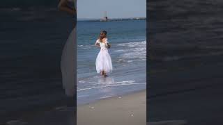 Gorgeous Model Leah Pose On The Beach For The Billboard Commercial, Raw Original Footage