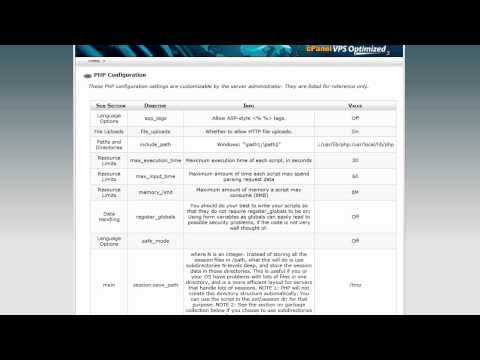 Cpanel PHP configuration