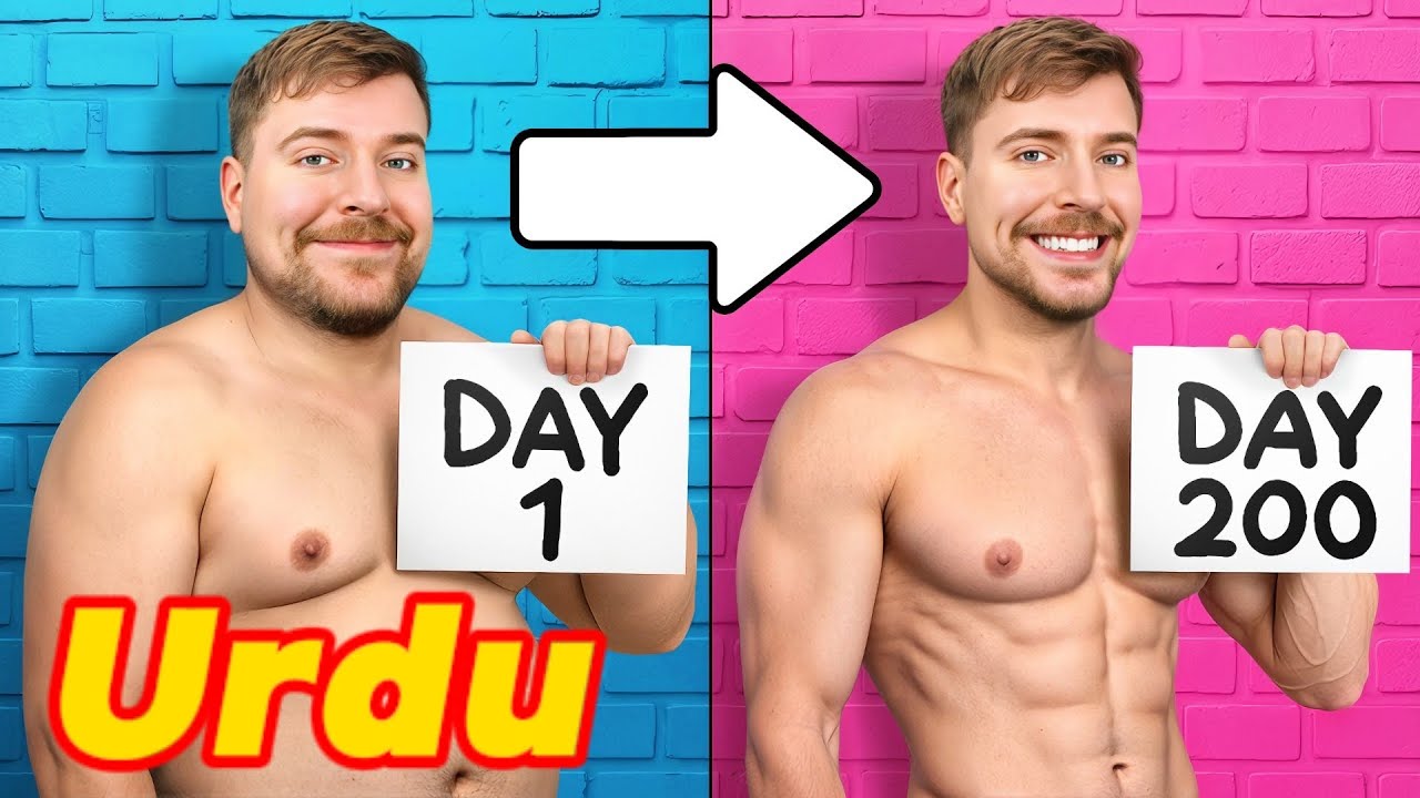 MrBeast in Urdu | Lose 100 LBS in 1 Year for $250,000! 🏋️‍♂️ | mrbeast hindi & urdu | Kheltainment