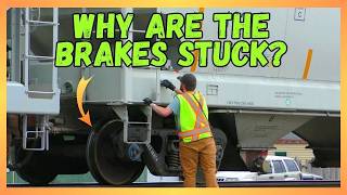 Brakes Are Stuck On A Grain Car And The Conductor Has To Find It On A Long Freight Train