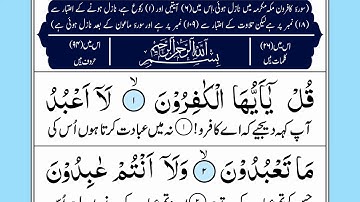 Surah Al-Kafirun - With Arabic Text - سورة الكافرون