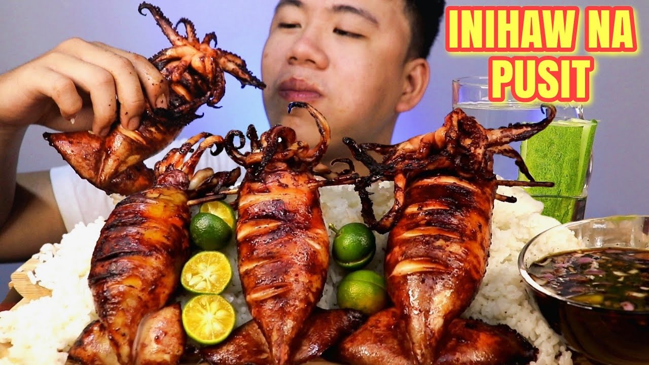 INIHAW NA PUSIT MUKBANG | Grilled Squid | Pinoy Mukbang | Mukbang Philippines | Asmr Mukbang | Asmr