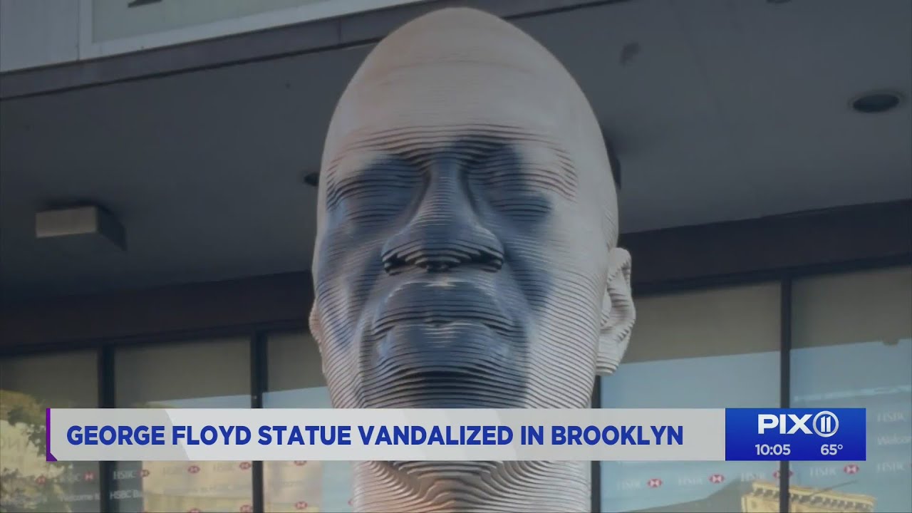 George Floyd statues vandalized in Brooklyn, Newark