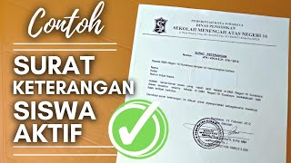 Surat Keterangan Siswa Aktif - Contoh Lengkap Dari Sekolah