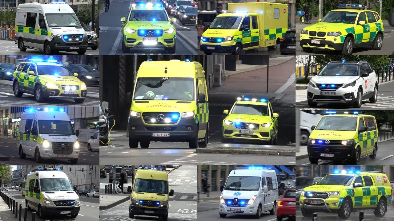 [E-HORN/LUCHTHOORN] XXL-COMPILATIE vele (Privé-) Ziekenwagens en MUG-Teams met spoed in Brussel! #2