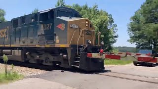 CSX I038 Double Stack Train NB With 5327 Western Maryland Emblem Heritage Unit leading Sellers SC