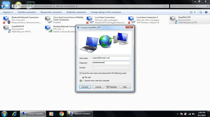 Configure L2TP VPN for Windows 7