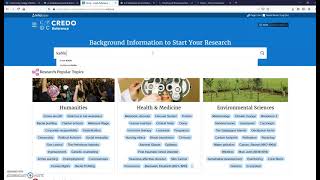 Credo Ebooks Database to Find Background information