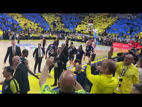 Maç öncesi hazırlanan koreografiden görüntüler | Fenerbahçe Beko - Olympiakos