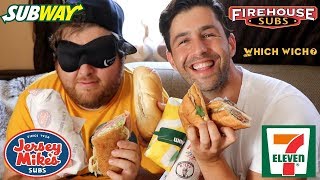 SANDWICH + BLINDFOLD FASTFOOD CHALLENGE! (Guess The Restaurant!)