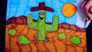 How To Draw A Cactus | Kids Coloring Videos @colorkids4257